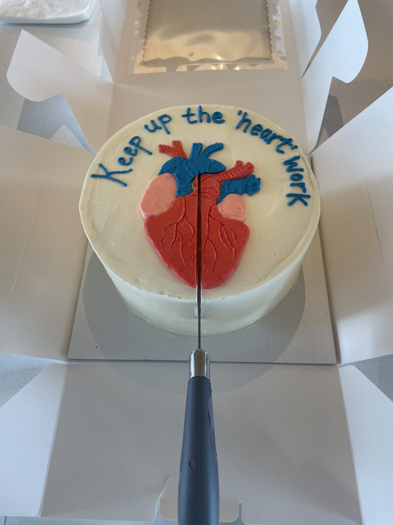 Photo of a cake for the celebration after the Biology Research Day.